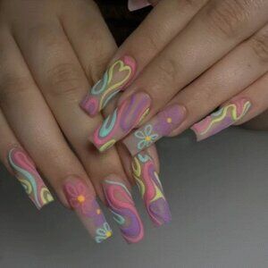 Beautiful press-on or glue-on nails.
